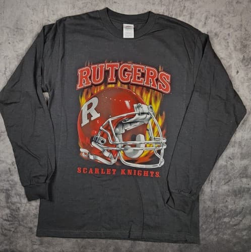 Vintage Scarlet Knights Rutgers University Long Sleeve Graphic T Shirt Sz M — rutgers fan gear