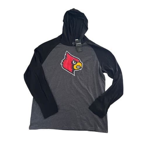 University of Louisville Cardinals NCAA Hoodie Long Sleeve T-Shirt 2XL NWT — louisville fan gear