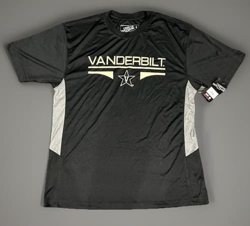 VANDERBILT COMMODORES CAMPUS HERITAGE MENS SIZE LARGE 100% POLYESTER T SHIRT — vanderbilt fan gear
