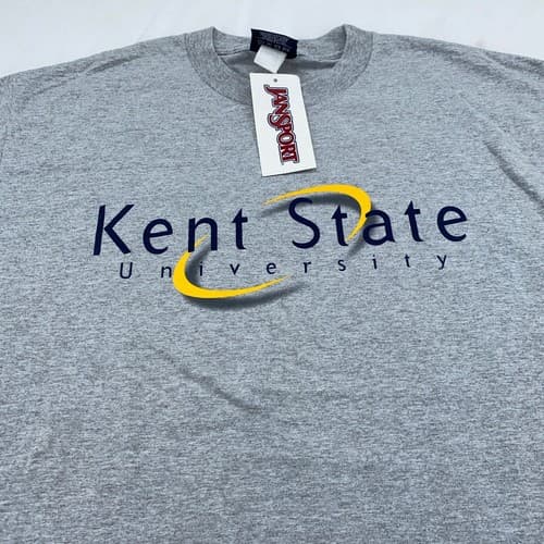 NWT vintage 90s KENT STATE UNIVERSITY T-Shirt LARGE golden flashes soft NOS — kent-state fan gear