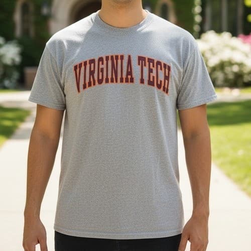 Virginia Tech Hokies NCAA Gray T Shirt Size 2XL Short Sleeve — virginia-tech fan gear