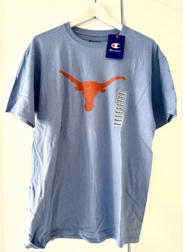 CHAMPION Texas Longhorns Football Fan Graphic T Shirt  Blue Size M NWT — texas fan gear