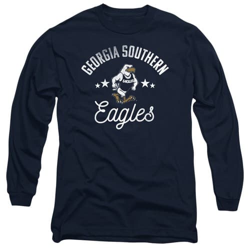 Georgia Southern Adult Long Sleeve T-Shirt Eagles, Navy, S-3XL — georgia-southern fan gear
