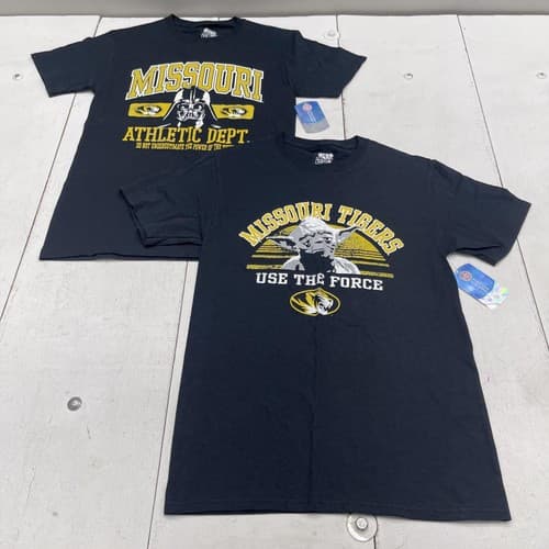 2 - Missouri Tigers Shirt Mens Small Black NCAA Football Star Wars Yoda Vader — missouri fan gear