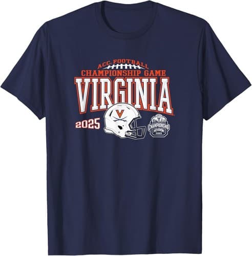 Virginia Cavaliers Acc Champsionship 2025 Football Navy T-Shirt — virginia fan gear