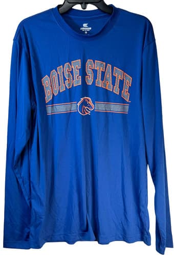 Colosseum Men's Boise State Broncos Reflective Long Sleeve T-Shirt, Blue — boise-state fan gear