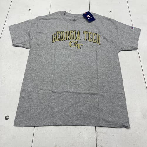 Georgia Tech Yellow Jackets Shirt Mens Large Gray NCAA Football Champion Tee — georgia-tech fan gear