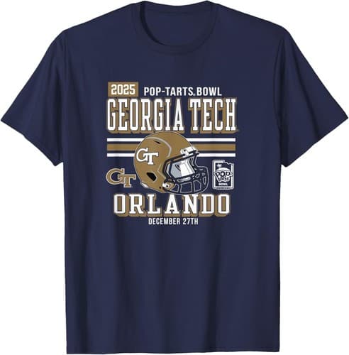 Georgia Tech Yellow Jackets Pop-Tarts Bowl 2025 Navy T-Shirt — georgia-tech fan gear