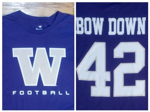 Washington Huskies Football Bow Down t-shirt College NEW nwot — washington fan gear