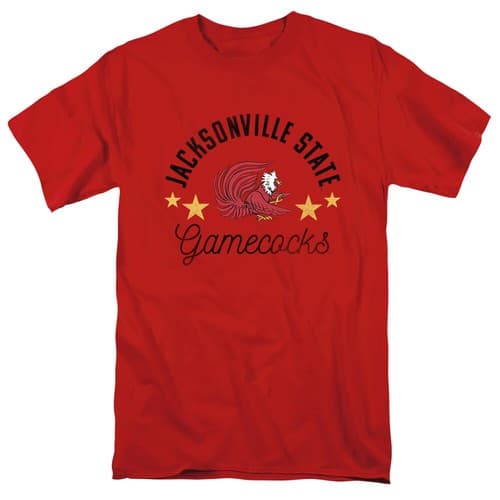 Jacksonville State University Adult T-Shirt Gamecocks, Red, S-5XL — jacksonville-state fan gear