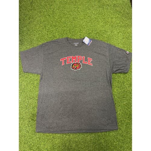 Champion Temple University Owls T-Shirt Mens 2XL Gray Heather NCAA New — temple fan gear