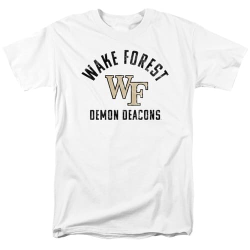 Wake Forest University Adult T-Shirt Demon Deacons Logo, White, S-5XL — wake-forest fan gear