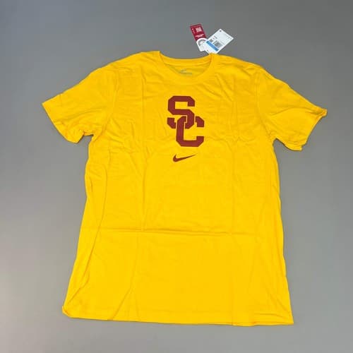 NIKE USC Trojans SC Interlock Logo T-Shirt Men's Sz M Gold/Yellow DD7280-739 (Ne — usc fan gear