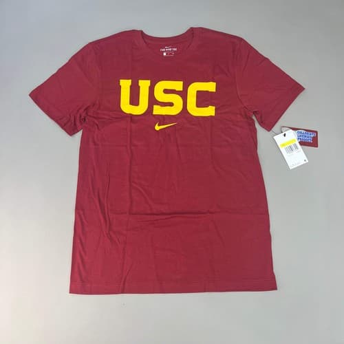 NIKE USC Trojans Essential Wordmark T-Shirt Men's Sz S Cardinal Red DD7163 (New) — usc fan gear