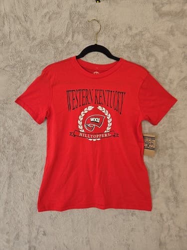 Western Kentucky University Adult T-Shirt Hilltoppers Logo Red - Small — western-kentucky fan gear