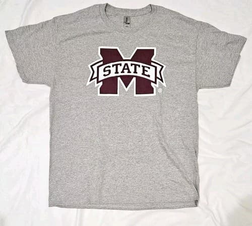 Mississippi State Bulldogs T-Shirt Men's Large Gray College Tee Gildan — mississippi-state fan gear