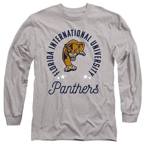 FIU Adult Long Sleeve T-Shirt Panthers, Athletic Heather, S-3XL — fiu fan gear