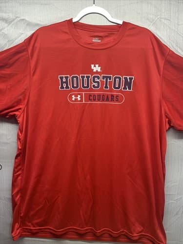 Houston Cougars Shirt UH Under Armour  HeatGear Men’s XXL Wicking Active NWT A5 — houston fan gear