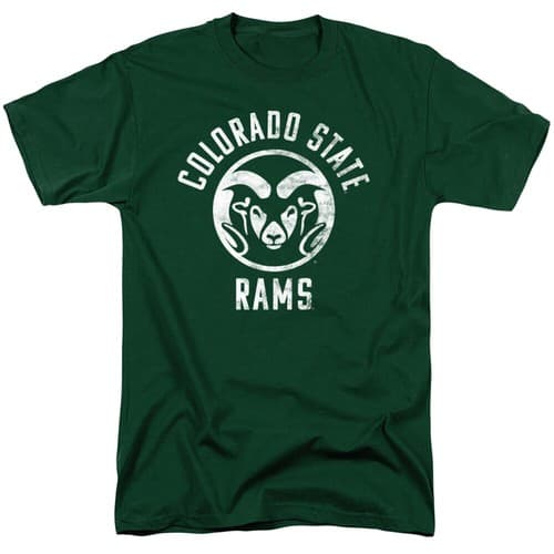 Colorado State University Adult T-Shirt One Color Logo, Hunter Green, S-3XL — colorado-state fan gear