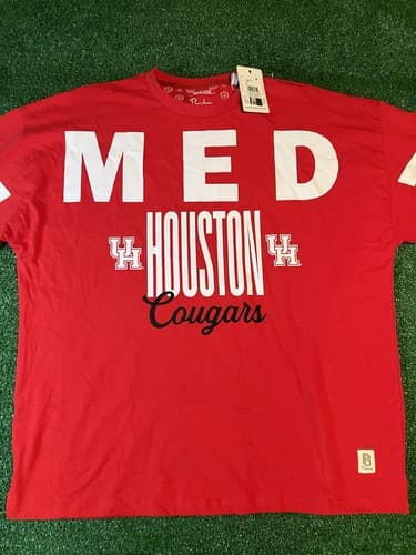Houston Cougars Red Game Day Oversized Long Sleeve T Shirt Pressbox Runs Big — houston fan gear