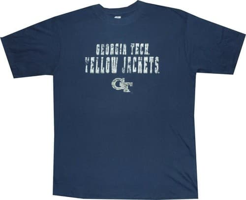 NWT Georgia Tech Yellow Jackets Faded Logo Oversized T Shirt — georgia-tech fan gear