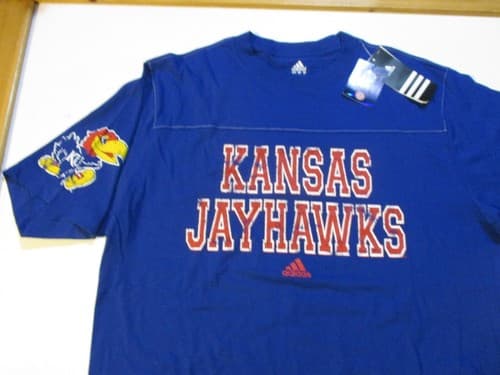 KANSAS UNIVERSITY JAYHAWKS 2011 ADIDAS BRAND T-SHIRT LG NEW FOOTBALL BASKETBALL — kansas fan gear