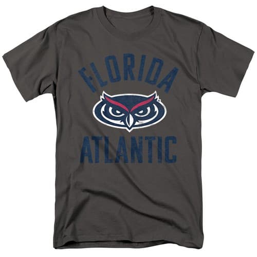 Florida Atlantic University Adult T-Shirt Owls Logo, Charcoal, S-5XL — florida-atlantic fan gear