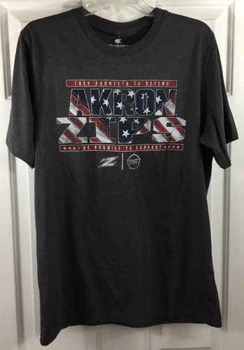 Akron University Zips T-Shirt Mens M Gray Heather Colosseum Operation Hat Trick — akron fan gear