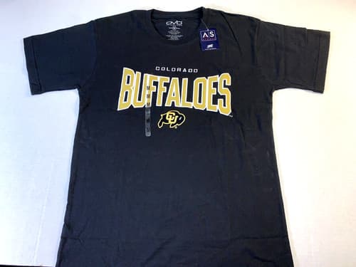 University of Colorado Buffaloes Mascot Embroidered Black T-Shirt New! MEDIUM — colorado fan gear