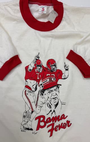 Vintage 80s Alabama Crimson Tide Shirt L Paul Bear Bryant College Football NEW — alabama fan gear