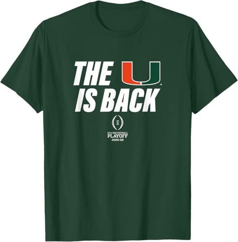 Miami Hurricanes 2025 College Football Playoff The U is Back T-Shirt — miami fan gear