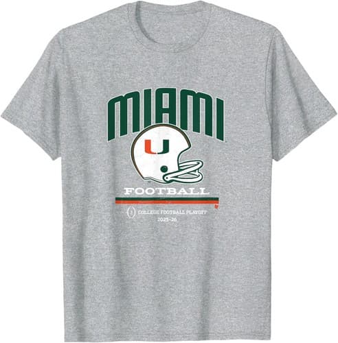 Miami Hurricanes 2025 College Football Playoff Retro Helmet T-Shirt — miami fan gear