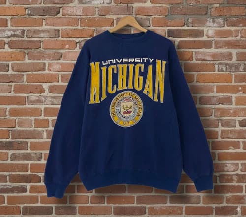 Vintage Big Logo University of Michigan T- Shirt, Sweatshirt & Hoodie — michigan fan gear
