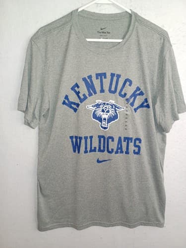 NWT Mens The Nike Tee Dri Fit Kentucky Wildcats Football T Shirt Blue White Sz L — kentucky fan gear