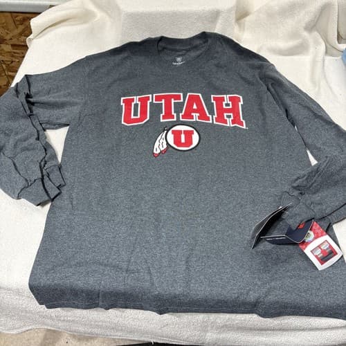 University of Utah Utes Shirt Mens Size Large Dark Heather Gray Long Sleeve NWT — utah fan gear