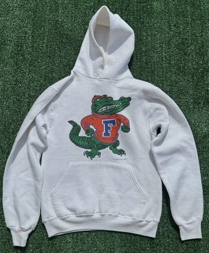 Vintage 80s Florida Gators White Hoodie NCAA College Sweatshirt S-5XL — florida fan gear