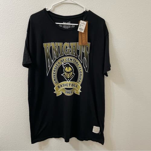 retro brand ucf Knightro graphic tee ucf knights basketball 1969 black gold nwt — ucf fan gear