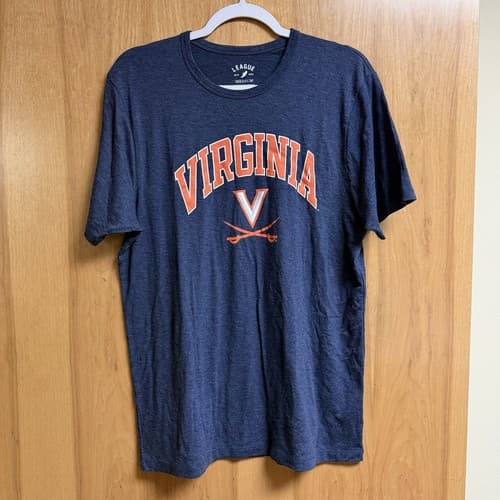 Virginia Cavaliers Men's T-Shirt Medium College Blue Short Sleeve Shirt — virginia fan gear