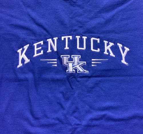 Vtg Y2K UK Kentucky Wildcats T Shirt Embroidered Logo Basketball New NWT Large — kentucky fan gear
