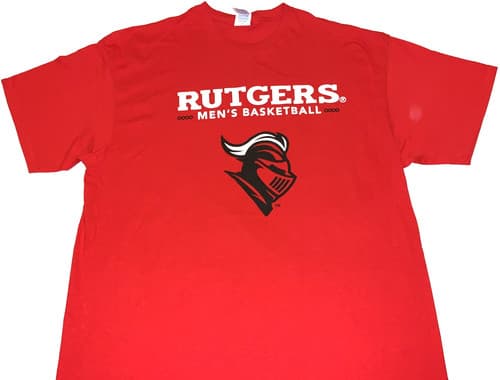 Rare! Vintage Rutgers University Scarlet Knights Basketball Team T-Shirt New! XL — rutgers fan gear