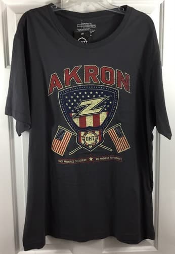 Akron Zips T-Shirt Mens 2XL Gray Cotton Colosseum OHT Operation Hat Trick — akron fan gear