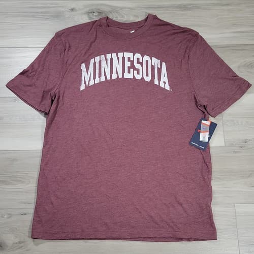 Minnesota Golden Gophers T-Shirt Men's Large Maroon Throwback 2-Hit Tri-Blend — minnesota fan gear