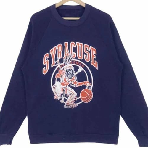80s Syracuse Orange Basketball Vintage Crewneck Sweatshirt Retro Style — syracuse fan gear