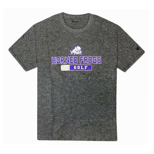 TCU Horned Frogs Champion Horned Frogs Golf Men's Dark Grey T-Shirt — tcu fan gear