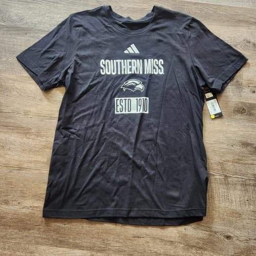 Adidas Southern Miss New Black Tee T-Shirt Fresh Golden Eagles Large Mens T — southern-miss fan gear