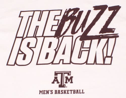 Texas A&M Aggies Basketball "Buzz is Back" HEB Store t-shirt, Mens Medium, NEW — texas-am fan gear