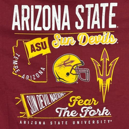 Arizona State Sun Devils T-Shirt Mens Small Maroon ASU NCAA Licensed NWT — arizona-state fan gear