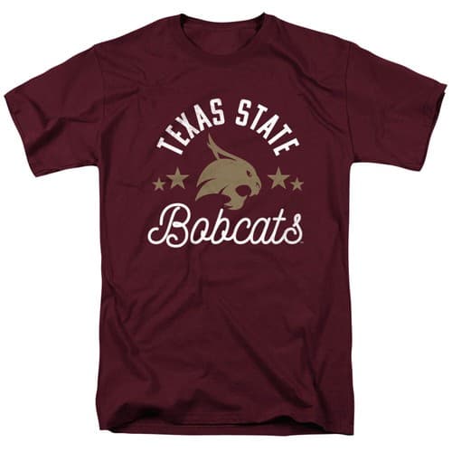 Texas State University Adult T-Shirt Bobcats, Maroon, S-3XL — texas-state fan gear