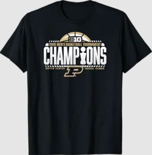 Purdue Boilermakers Men's Basketball Big Ten Champs 2026 T-Shirt — purdue fan gear
