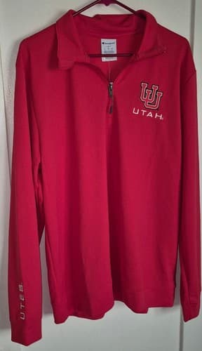 NWT University of Utah Utes LONG SLEEVE Pole Golf Shirt t Jacket L Large — utah fan gear